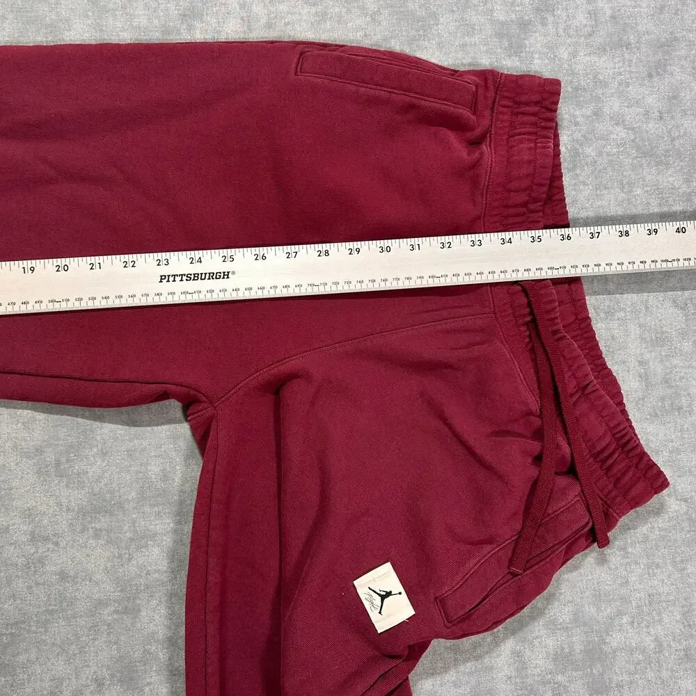 Air Jordan Flight burgundy athleisure casual loose fit gym sweatpants mens M